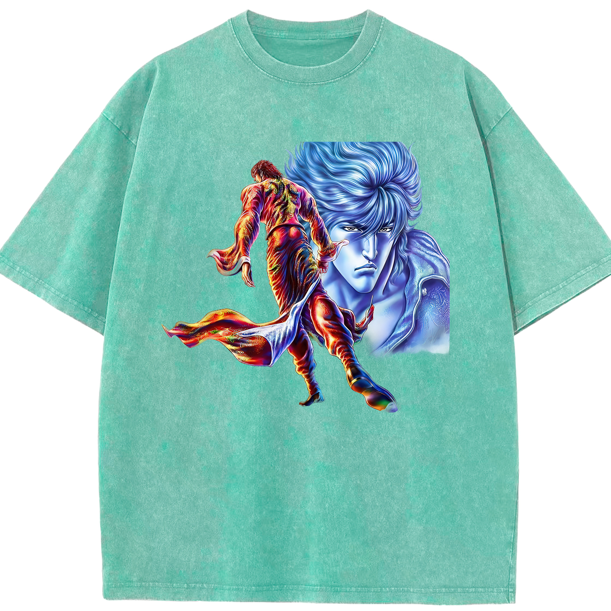 （画像用） 北斗の拳 Fist of the North Star 綿100% ヴィンテージ風 半袖Tシャツ（フロントプリント）